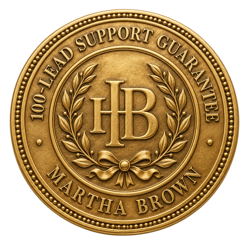 The 100-Lead Support Guarantee — engraved gold seal